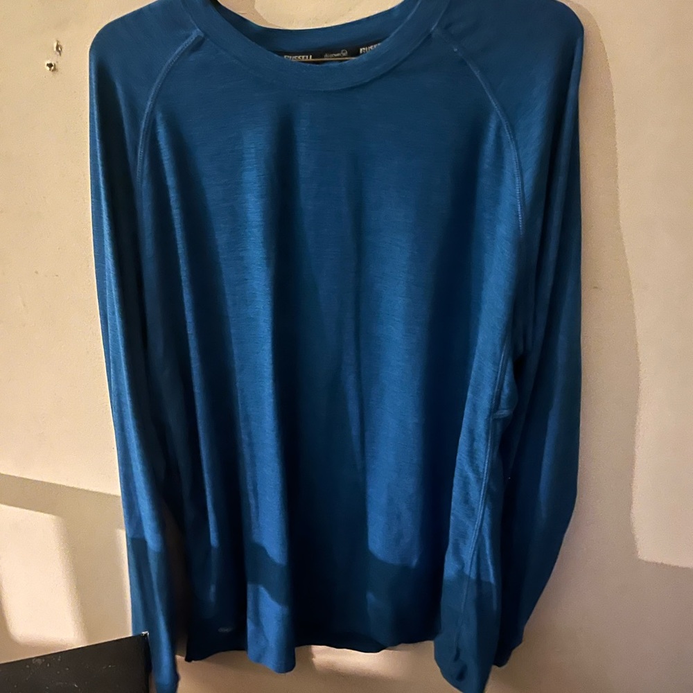 Blue workout shirt
